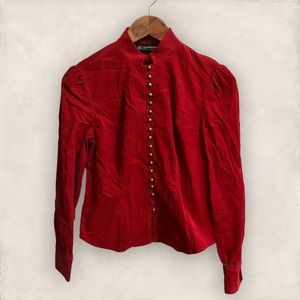 INC international concepts Red Corduroy Button Jacket EUC XS